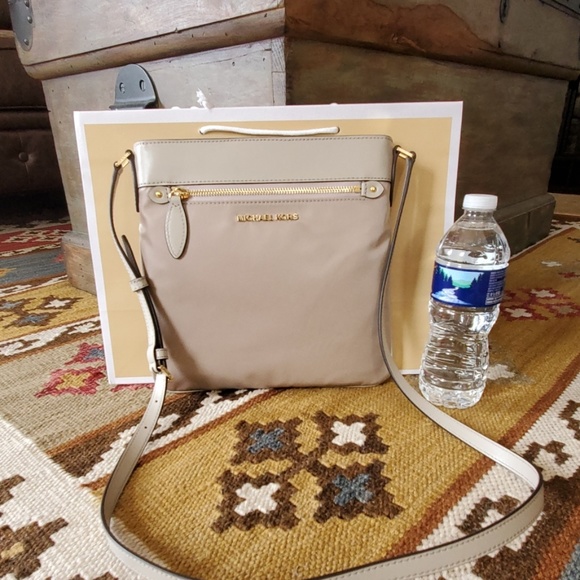 Michael Kors Handbags - Michael Kors Connie Nylon Crossbody Bag Cement